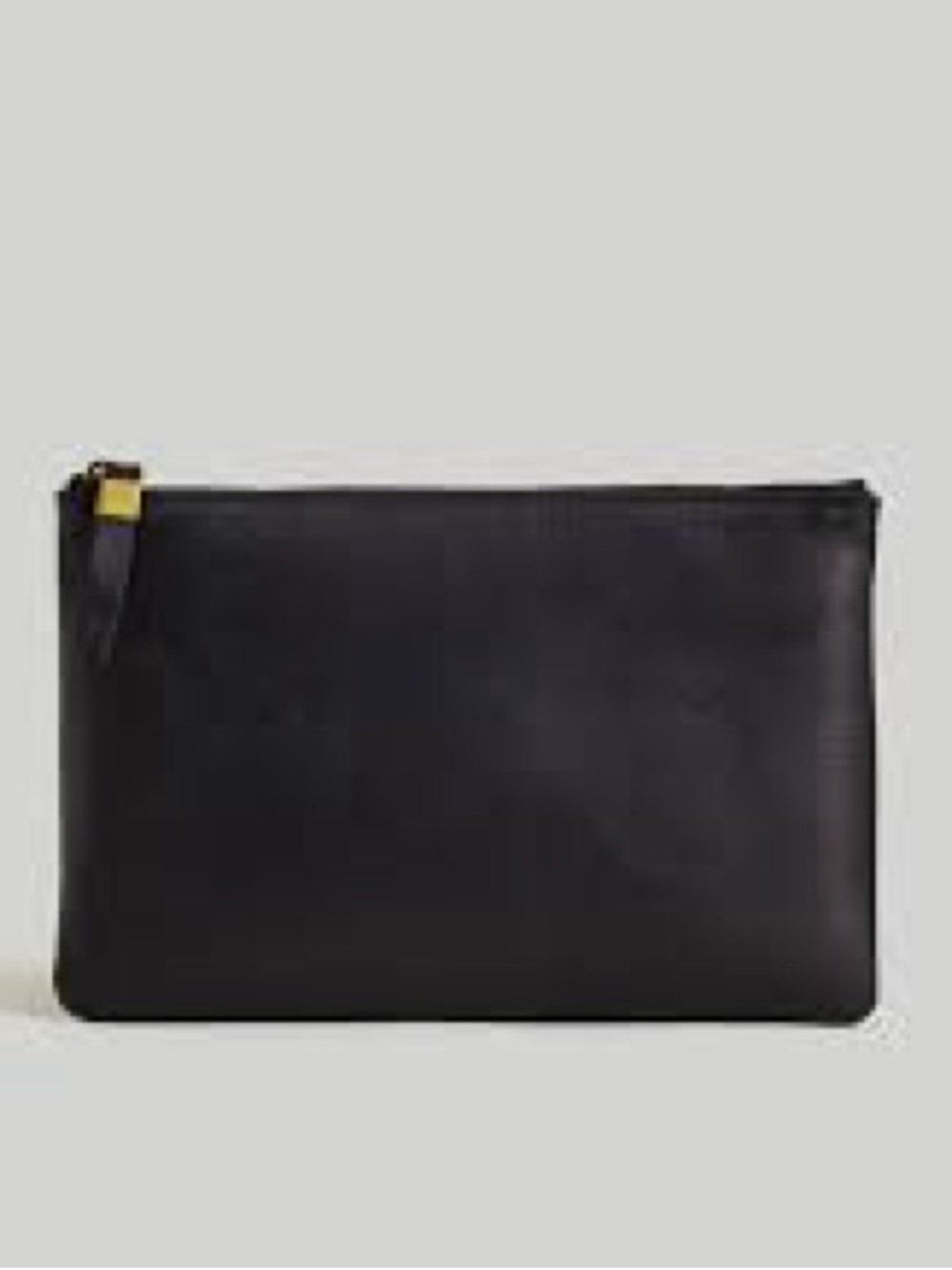 Madewell The Pouch Clutch in True Black Textured Leather 6”x9”